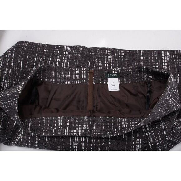 J Crew Womens Straight Pencil Skirt Mini Sz 8 Gray White Printed Cotton - Picture 6 of 7